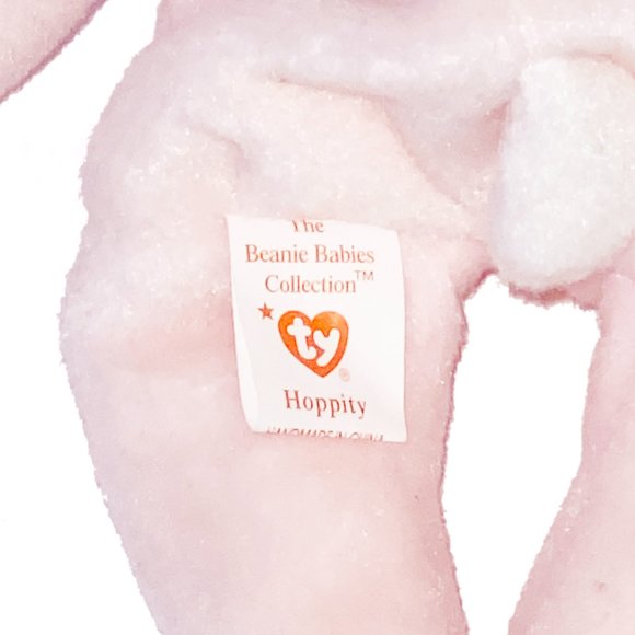 Vintage 1997 Ty Beanie Baby HOPPITY Pink Rabbit w/ Tag - Rare Plush Animal #4117 - Picture 5 of 6